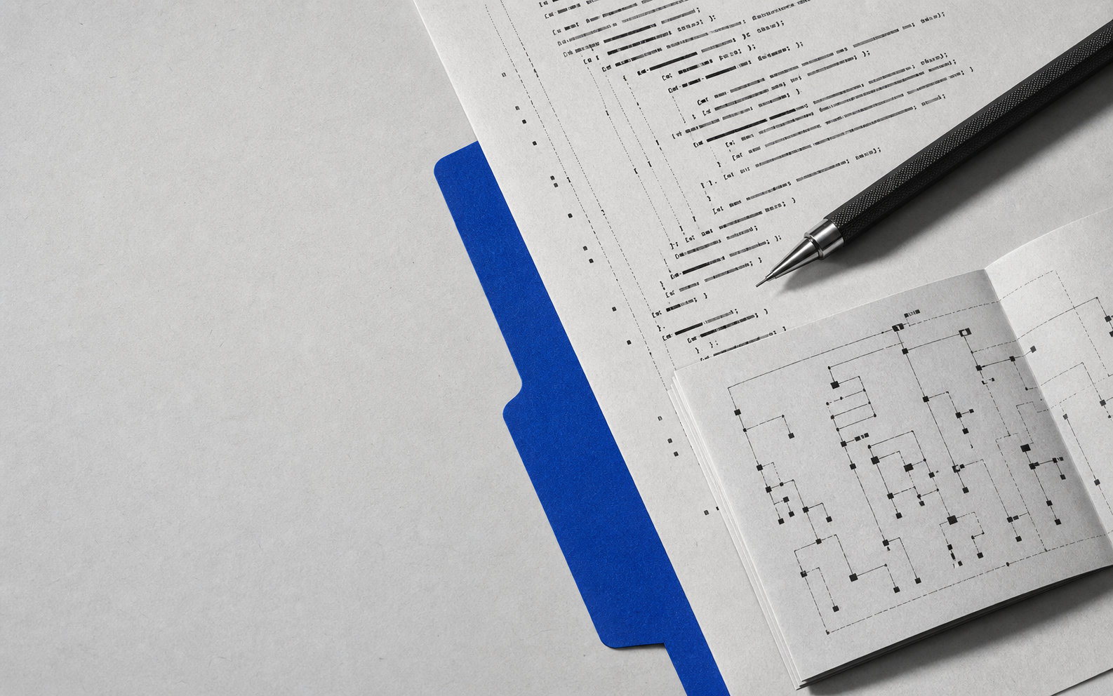 Printed code pages and a repository map